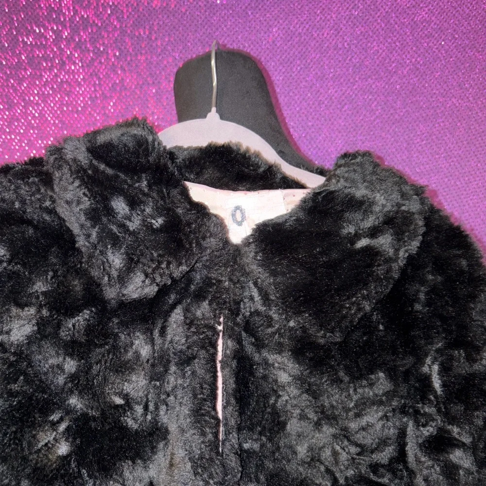 Kenzie Girls Black Faux Fur Jacket Soft Plush Cozy Size 8 - Picture 4 of 10
